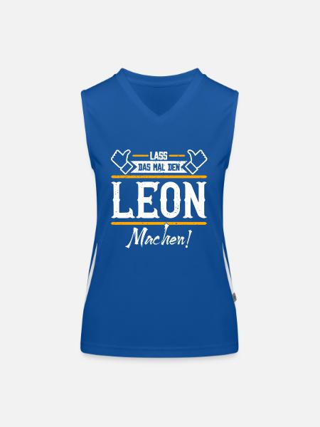 Leon Geschenkidee Geschenk Geburtstag - Funktionelles Kontrast-Tank Top für Frauen - Royal/Weiß - Vorne