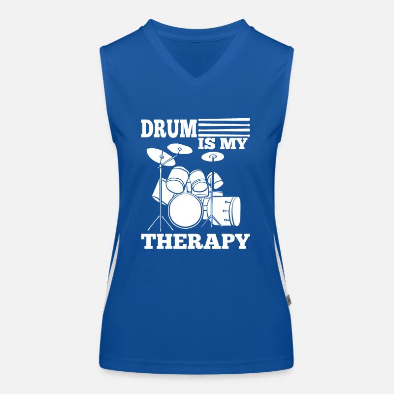 Drum Is My Therapy Drum Set - Drôle de batteur Gift Débardeur respirant contrasté Femme