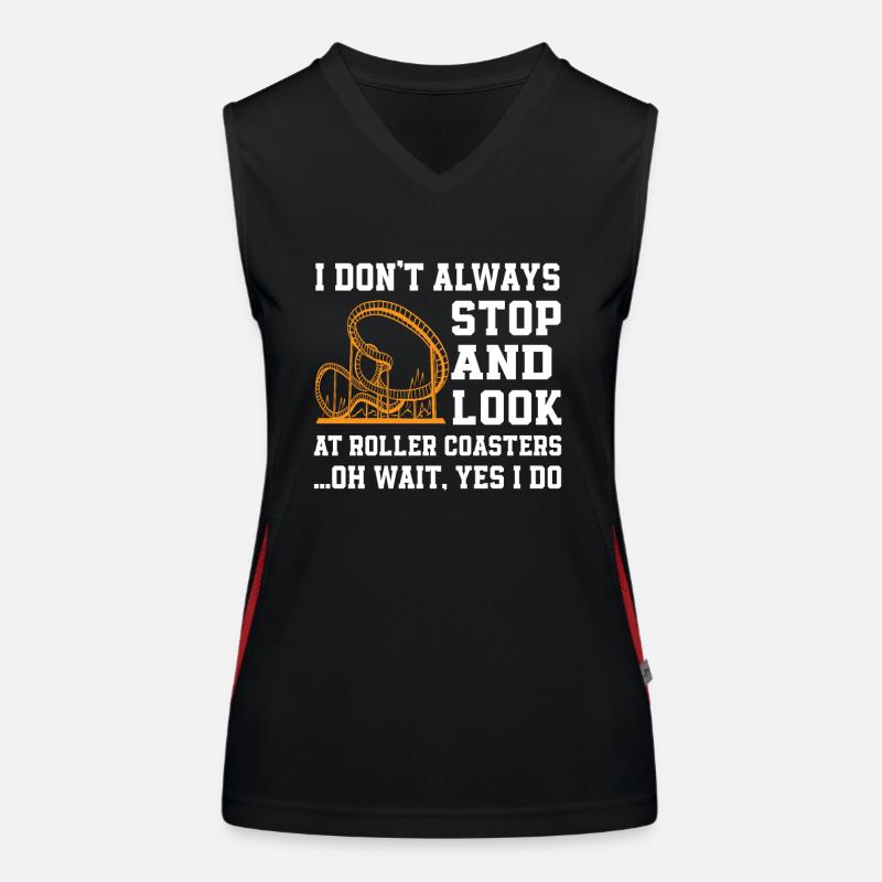 Fun Roller Coaster Gift Women's Functional Contrast Tank Top