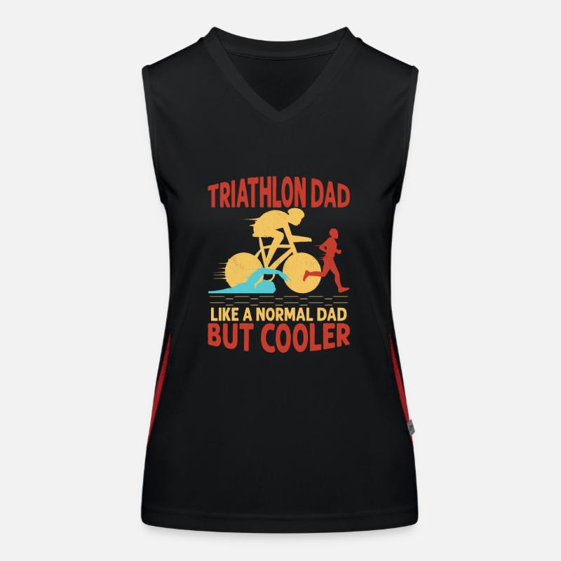 Papa de triathlon comme un père normal mais cool Triathl Débardeur respirant contrasté Femme