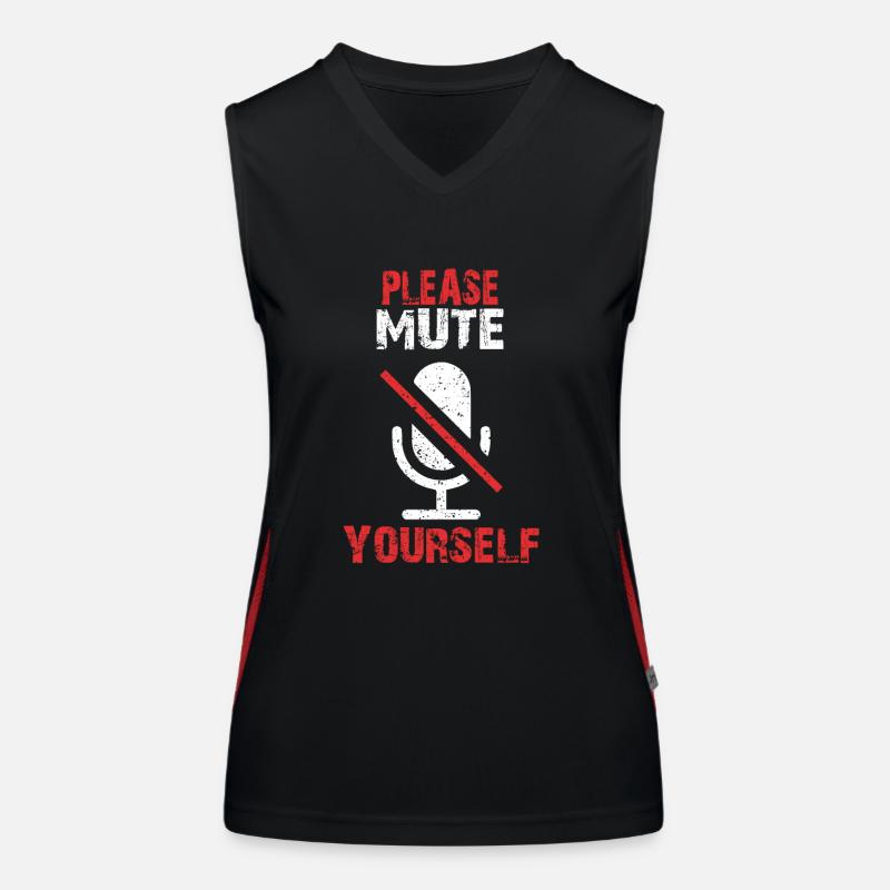 Teacher asks for silence in class and classroom Women's Functional Contrast Tank Top
