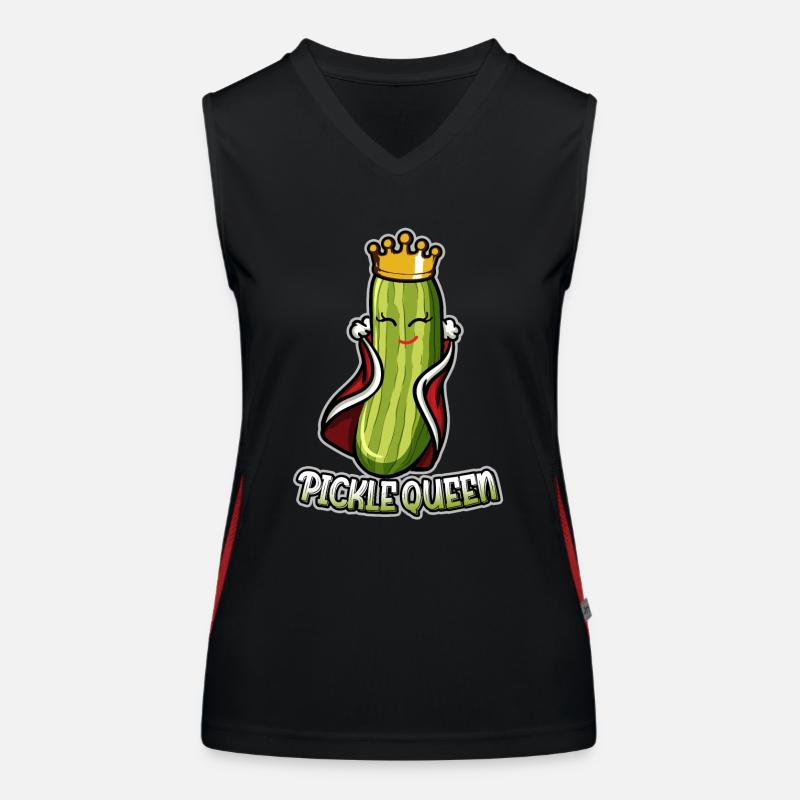 Drôle de cornichon Reine drôle de cornichon de concombre Débardeur respirant contrasté Femme