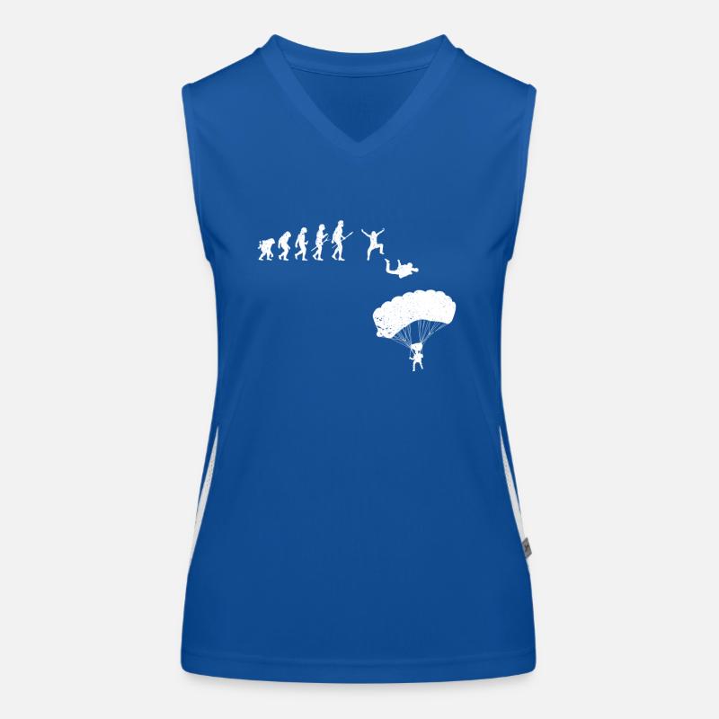 Skydiving Human Evolution Women's Functional Contrast Tank Top