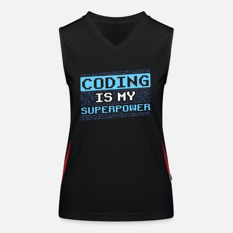 Coding is my superpower coder programmer Women's Functional Contrast Tank Top