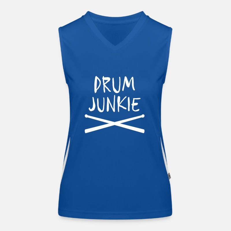 Drum Junkie Drumsticks Schlagzeuger Geschenkidee Funktionelles Kontrast-Tank Top für Frauen