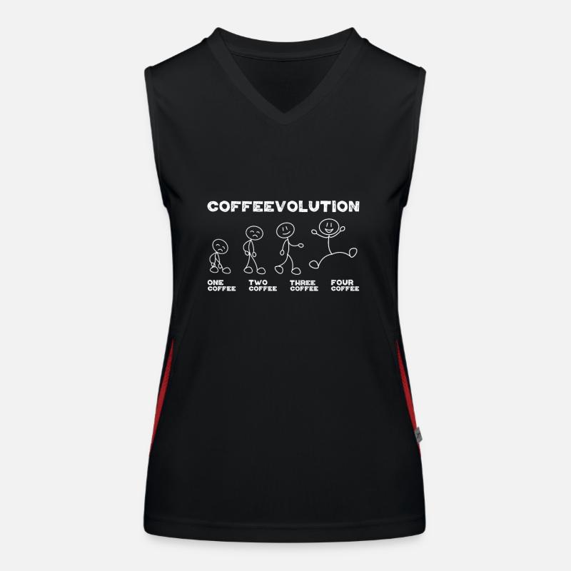 Office Quote Coffee Lover Coffeevolution Evolution Funktionelles Kontrast-Tank Top für Frauen