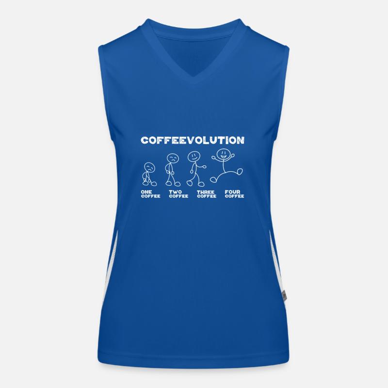 Office Quote Coffee Lover Coffeevolution Evolution Funktionelles Kontrast-Tank Top für Frauen