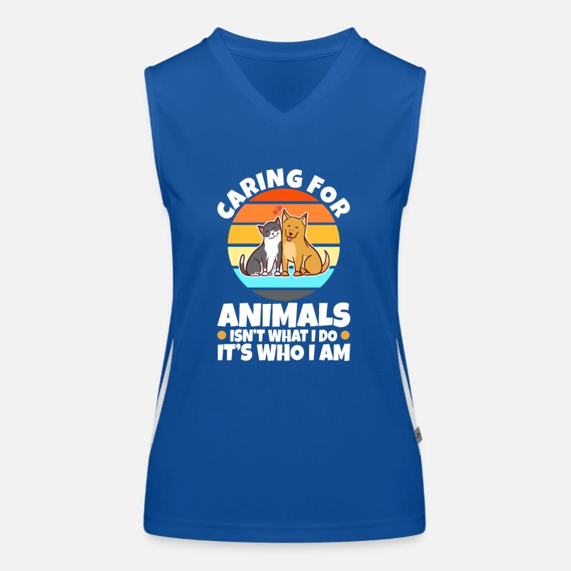Caring for animals isn't what i do it's who i am Funktionelles Kontrast-Tank Top für Frauen
