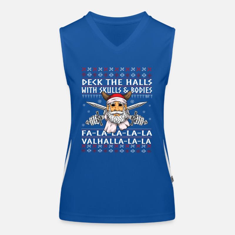 Fun Wikinger hässlicher Weihnachtspullover Funktionelles Kontrast-Tank Top für Frauen