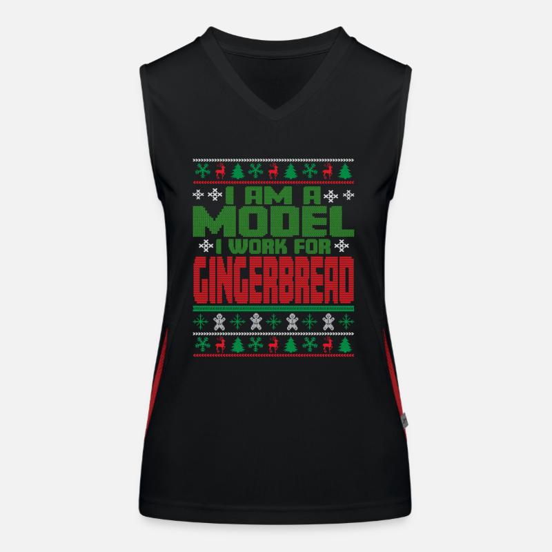 Model Christmas Saying Women's Functional Contrast Tank Top