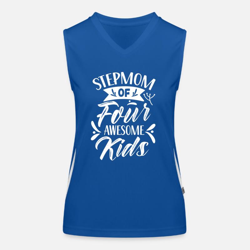Stiefmutter Von Vier Großartigen Kindern Funktionelles Kontrast-Tank Top für Frauen