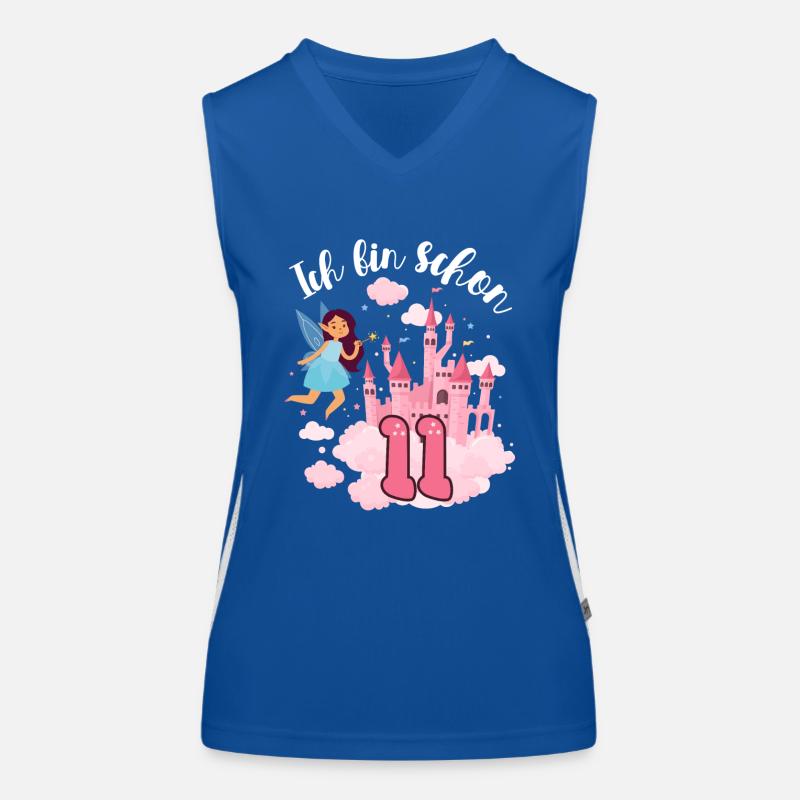 Ich Bin Schon 11 Fee Magisches Schloss 11. Funktionelles Kontrast-Tank Top für Frauen