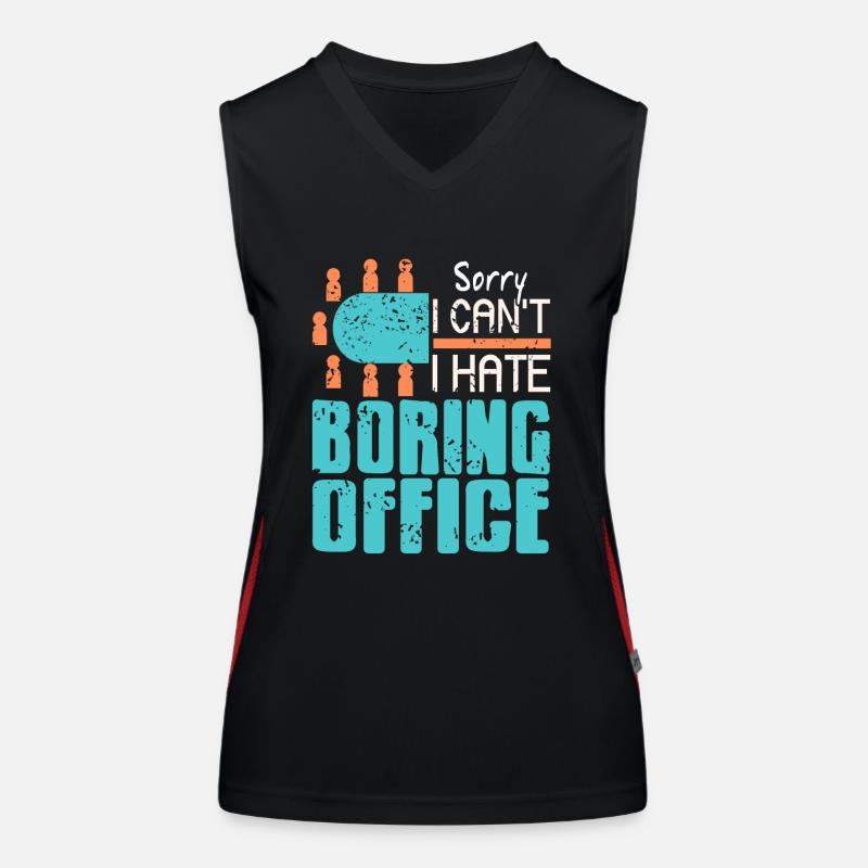 Sorry i cant i hate boring office Women's Functional Contrast Tank Top