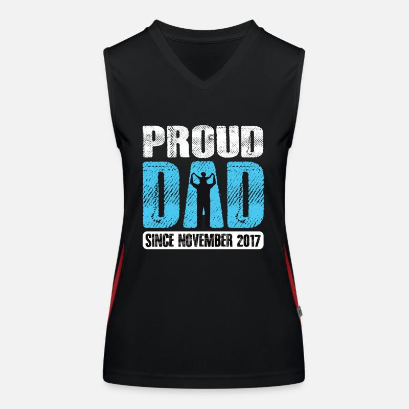 Proud Dad Since November 2017 Funktionelles Kontrast-Tank Top für Frauen