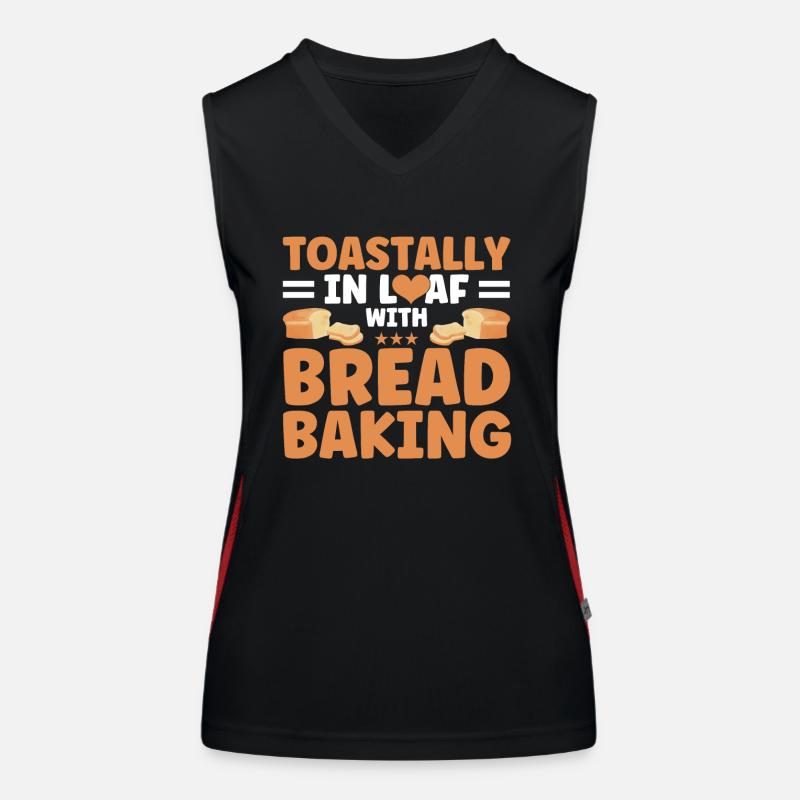 Brotbacken Geschenk Bäckerei Zitat Bäcker Funktionelles Kontrast-Tank Top für Frauen