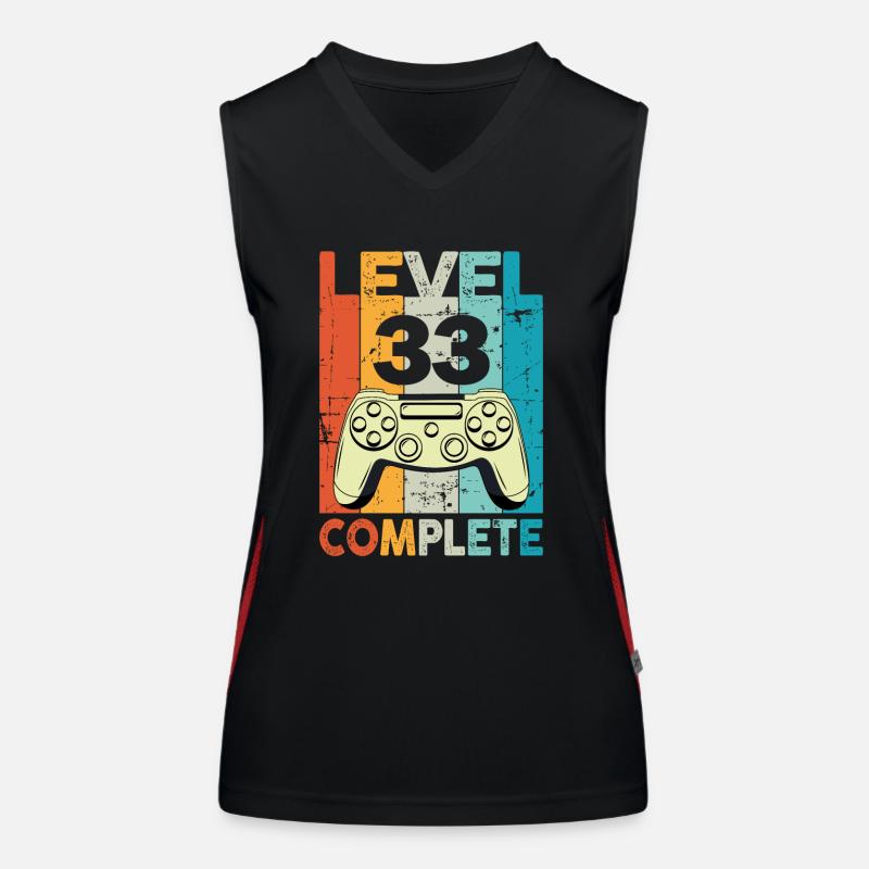 Level 33 Complete Gaming Birthday Women's Functional Contrast Tank Top