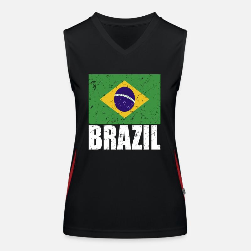 Drapeau du Brésil Débardeur respirant contrasté Femme