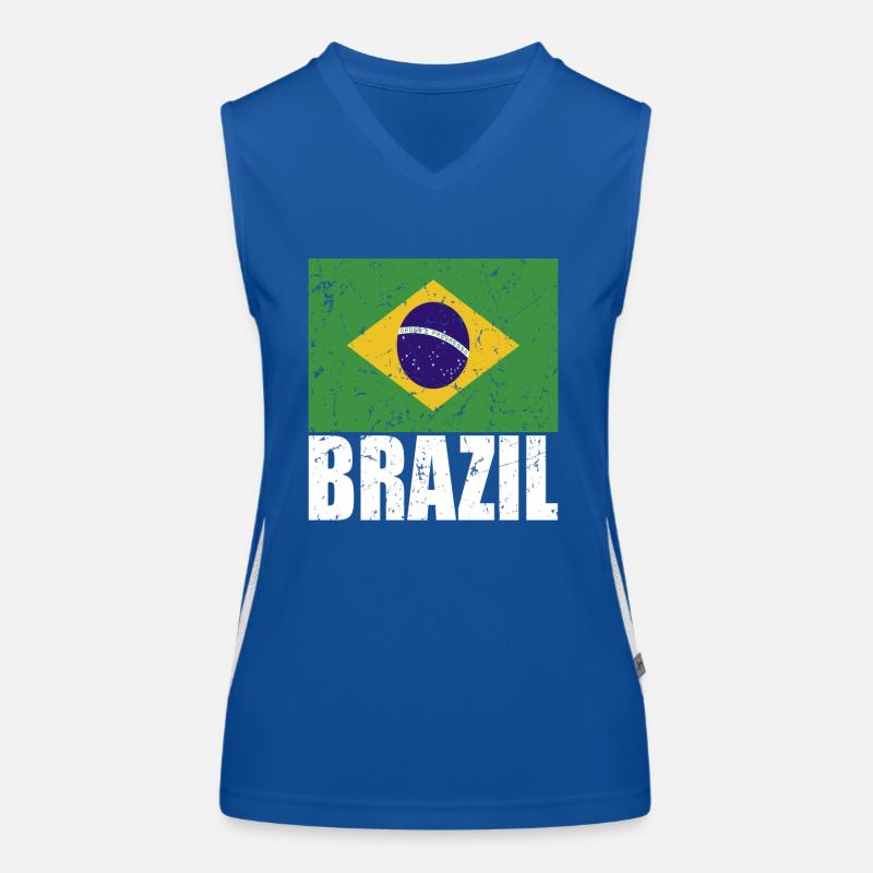 Drapeau du Brésil Débardeur respirant contrasté Femme