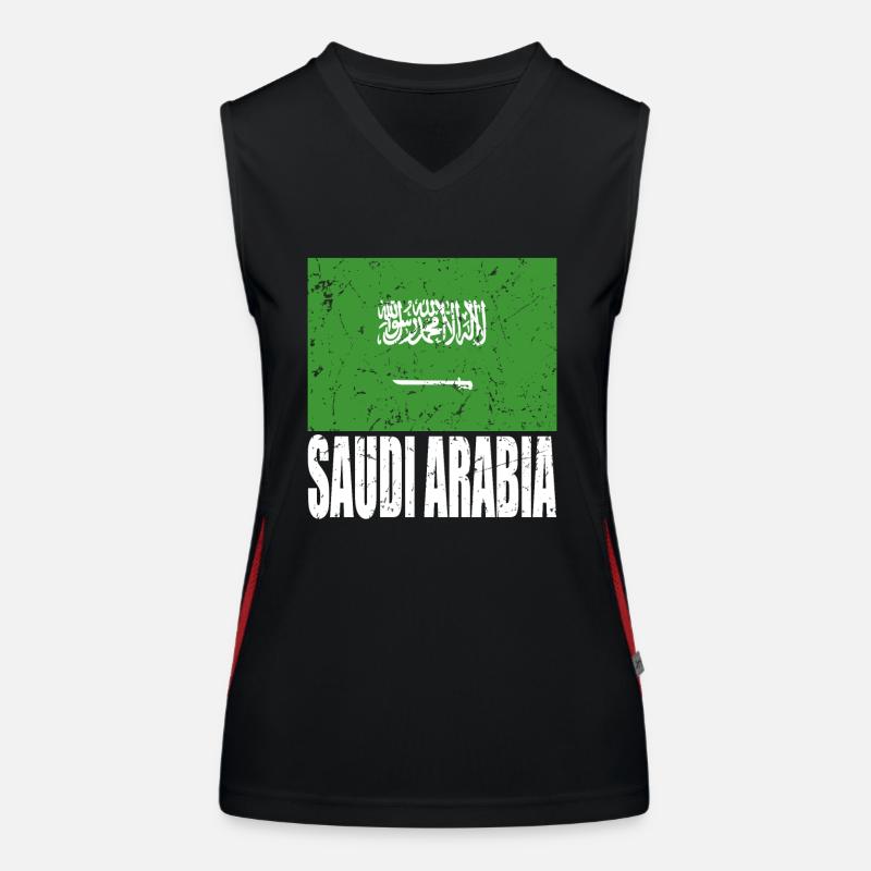 Drapeau de l’Arabie saoudite Débardeur respirant contrasté Femme