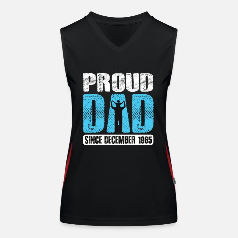 Proud Dad Since December 1965 Funktionelles Kontrast-Tank Top für Frauen