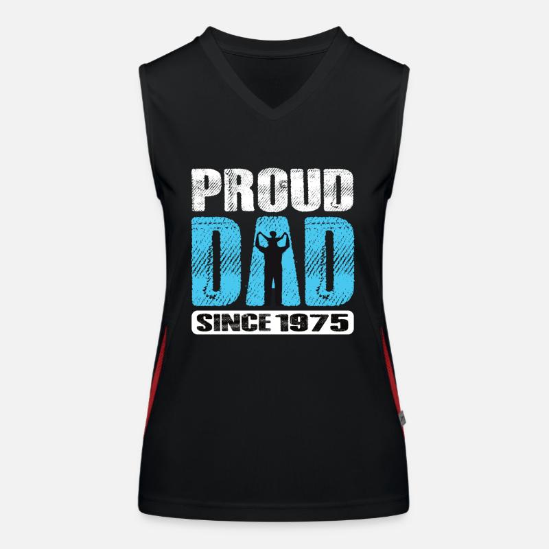 Proud Dad Since 1975 Funktionelles Kontrast-Tank Top für Frauen
