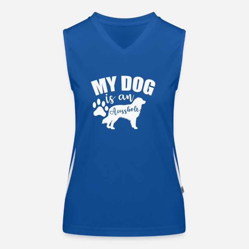 My Dog is an Ausshole Australian Shepherd Funktionelles Kontrast-Tank Top für Frauen