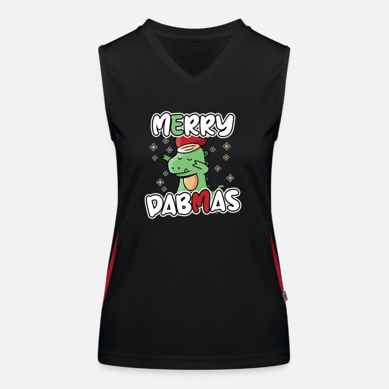 Dabbing Dino Dab Noël Débardeur respirant contrasté Femme