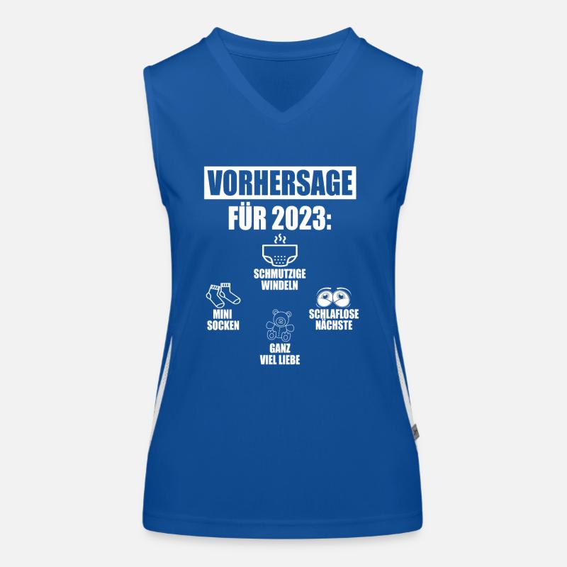 Vorhersage 2023 Geburt Windeln Socken Eltern Funktionelles Kontrast-Tank Top für Frauen