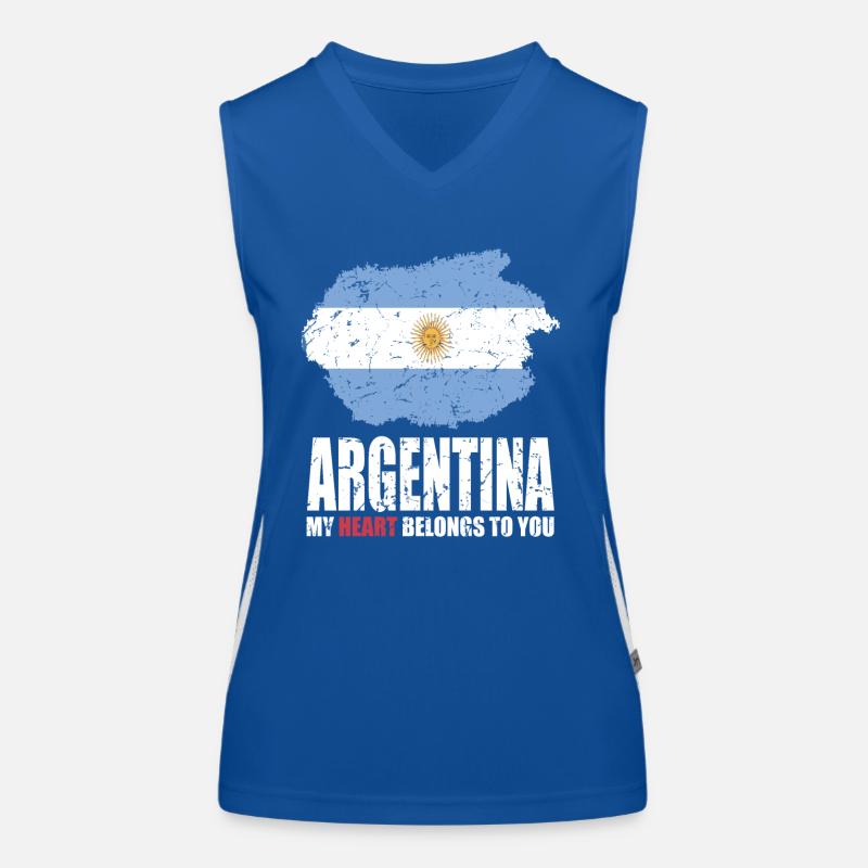 Drapeau de l’ARGENTINE Débardeur respirant contrasté Femme