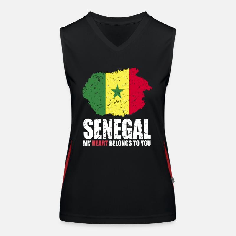 Drapeau du Sénégal Débardeur respirant contrasté Femme