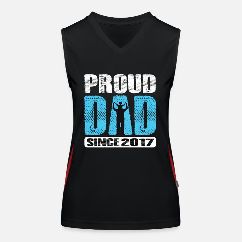 Proud Dad Since 2017 Women's Functional Contrast Tank Top
