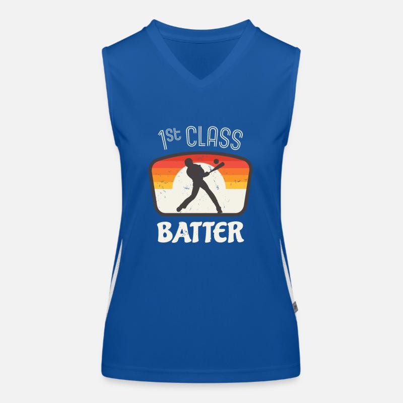 First Class Batter Baseball Player Retro Women's Functional Contrast Tank Top