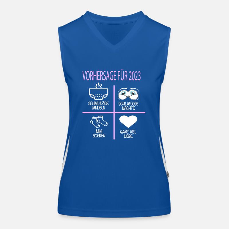 Vorhersage 2023 Werdender Papa Werdende Mama Funktionelles Kontrast-Tank Top für Frauen
