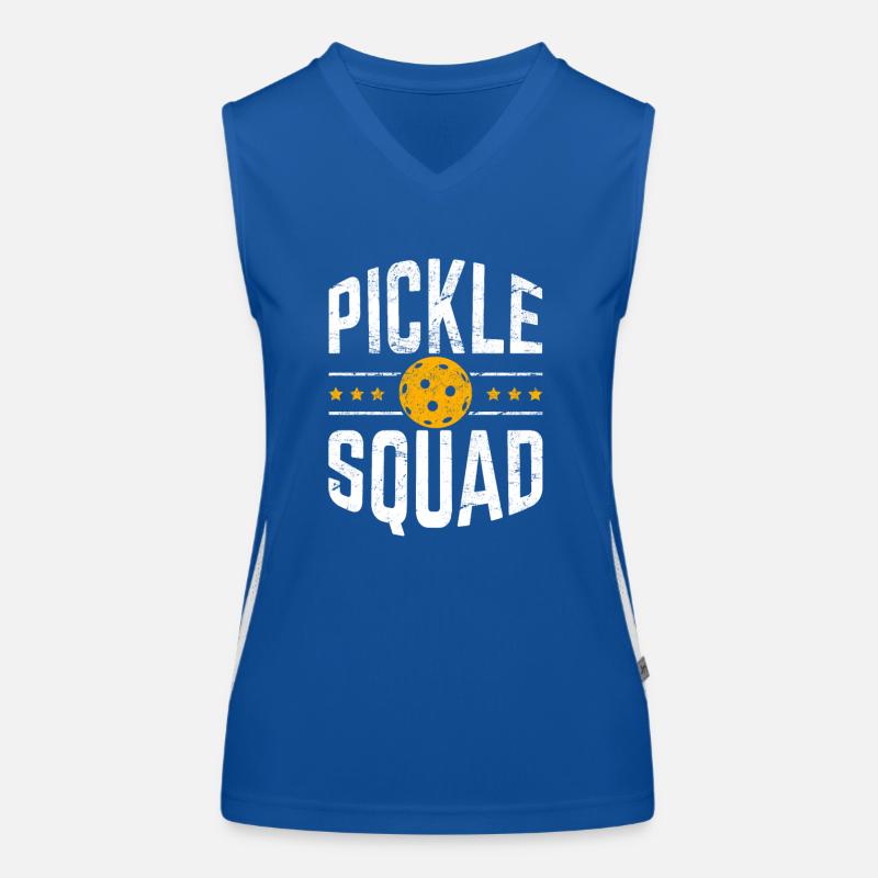 Pickle Squad Funny Pickleball Player Coach Funktionelles Kontrast-Tank Top für Frauen