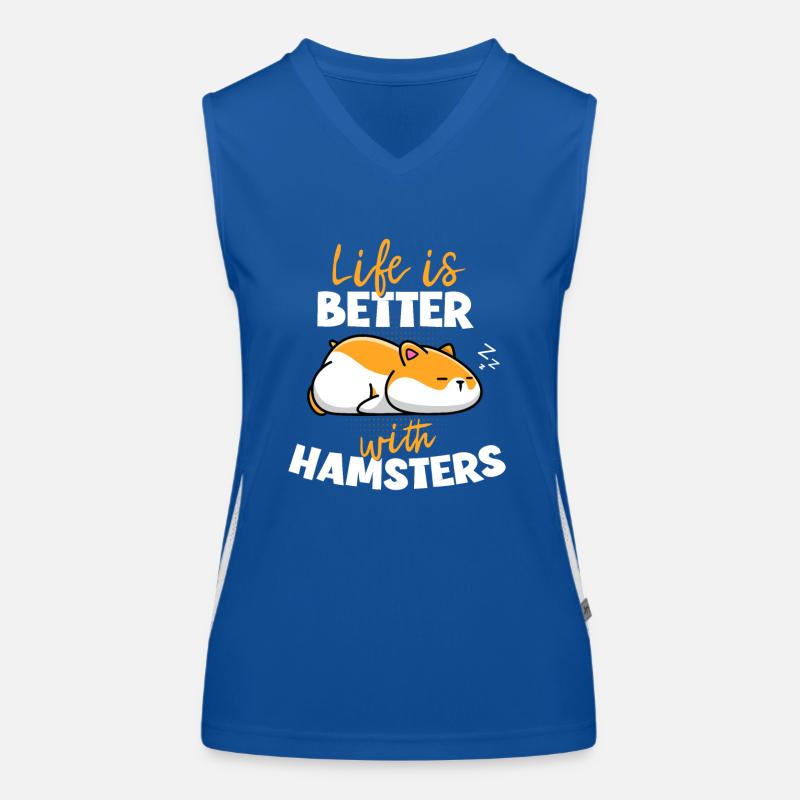 Life Is Better With Hamsters Funktionelles Kontrast-Tank Top für Frauen