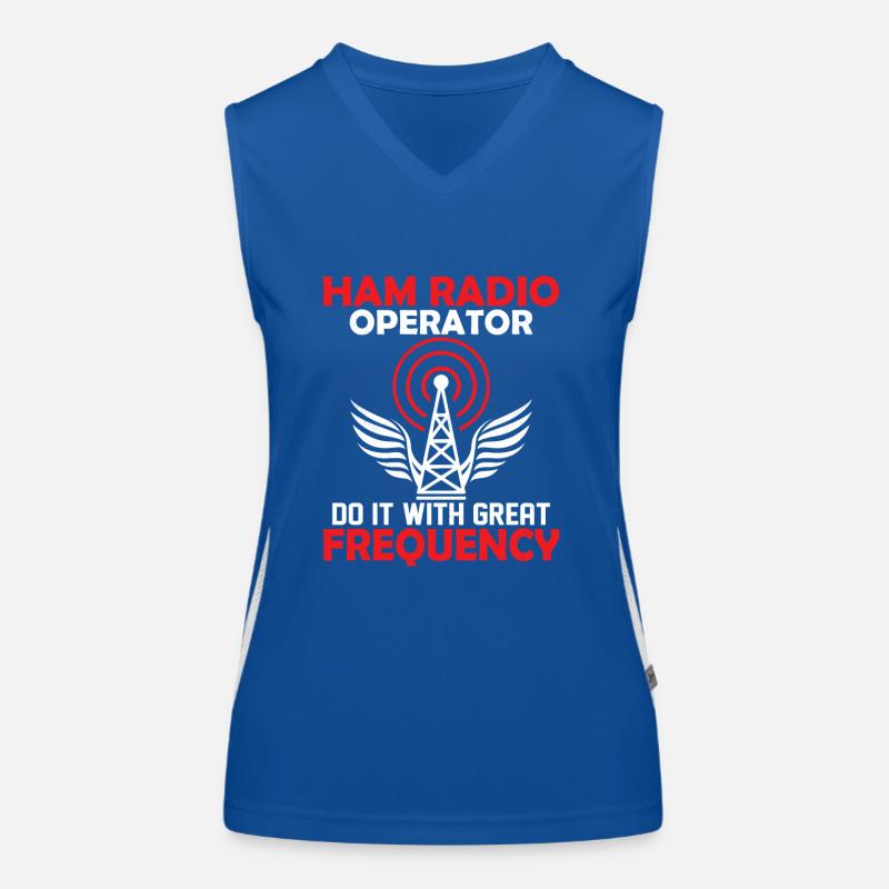 Ham Radio Operator Do It With Great Frequency Amat Funktionelles Kontrast-Tank Top für Frauen