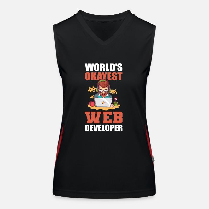 Worlds Okayest Web Developer Programmer Débardeur respirant contrasté Femme