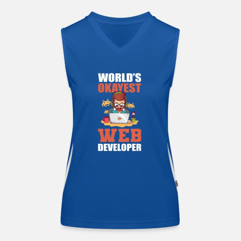 Worlds Okayest Web Developer Programmer Women's Functional Contrast Tank Top