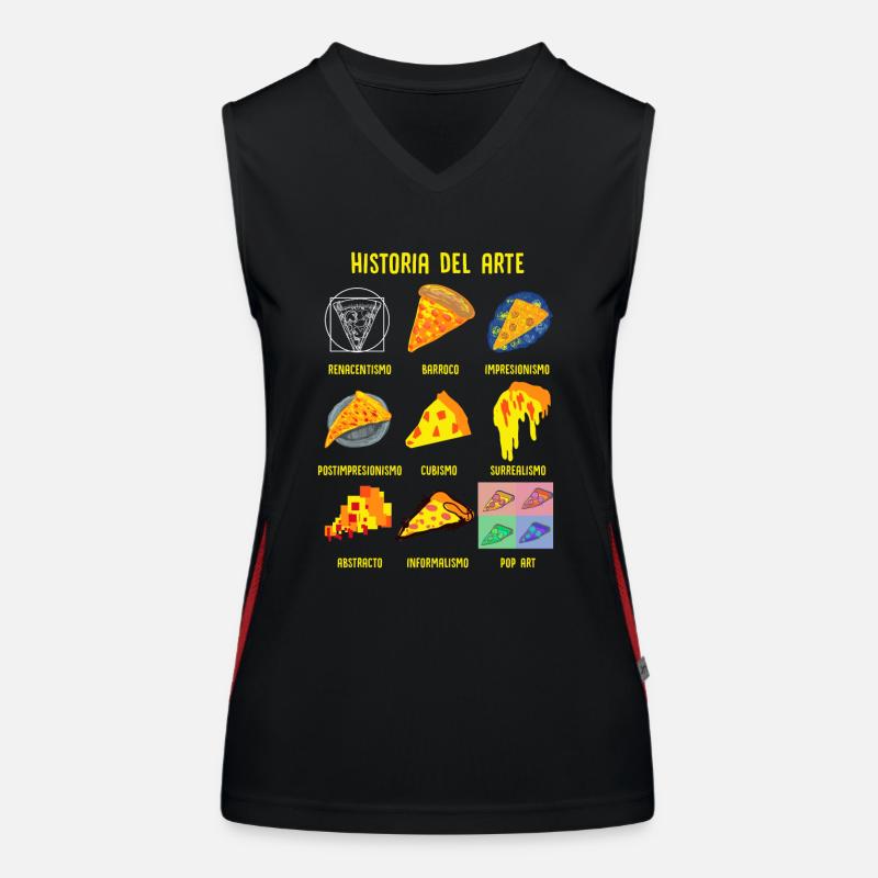 Geschichte der klassischen Kunst Fun Pizza Funktionelles Kontrast-Tank Top für Frauen