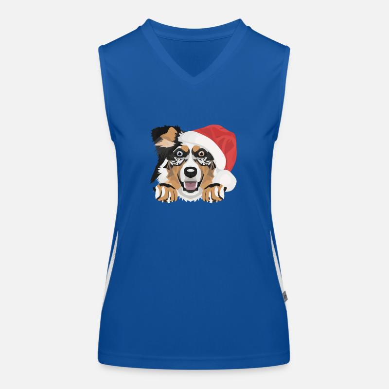 Australian Shepherd Merry Christmas Women's Functional Contrast Tank Top
