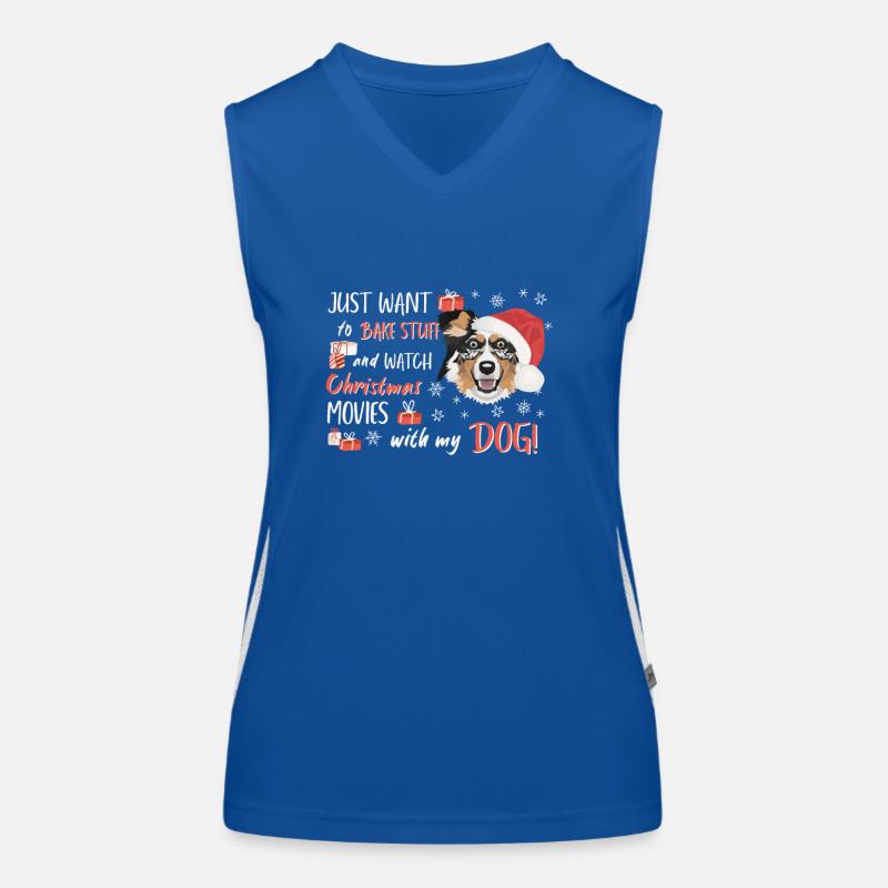Australian Shepherd Merry Christmas Women's Functional Contrast Tank Top