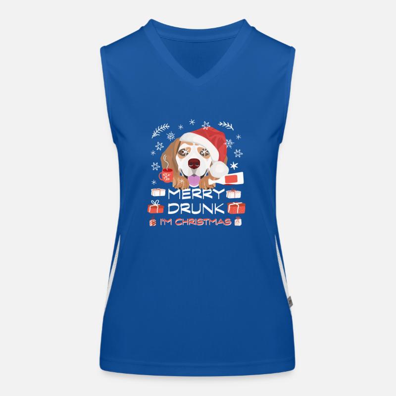 Beagle Weihnachtsmarkt Funktionelles Kontrast-Tank Top für Frauen
