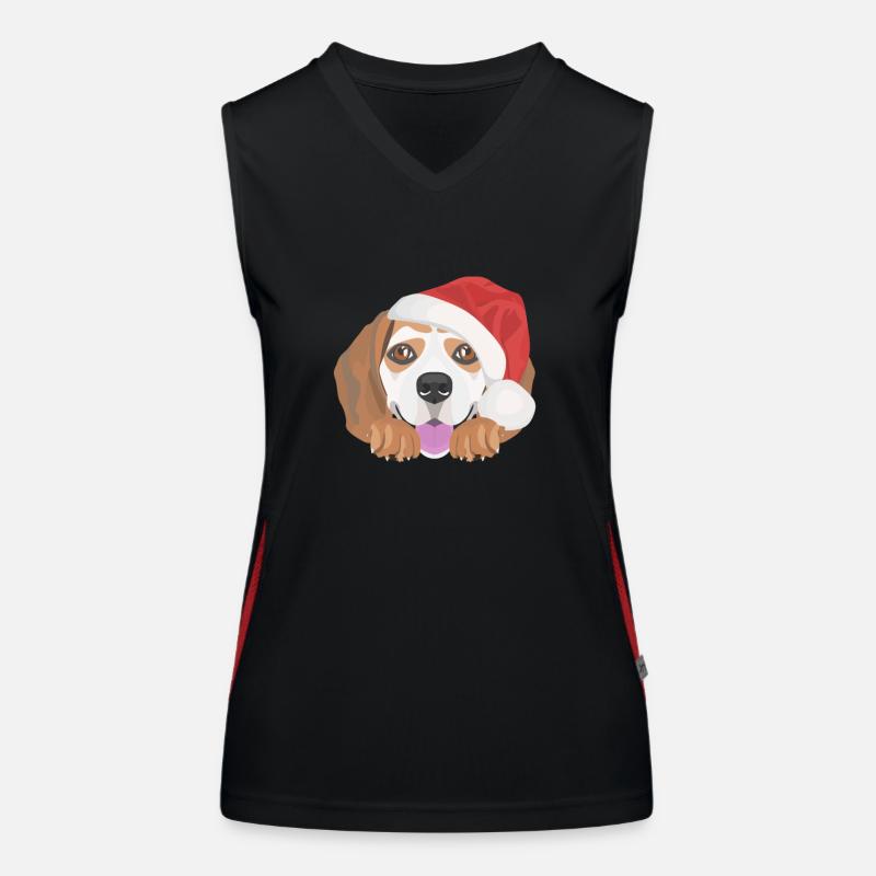 Beagle Joyeux Noël Débardeur respirant contrasté Femme