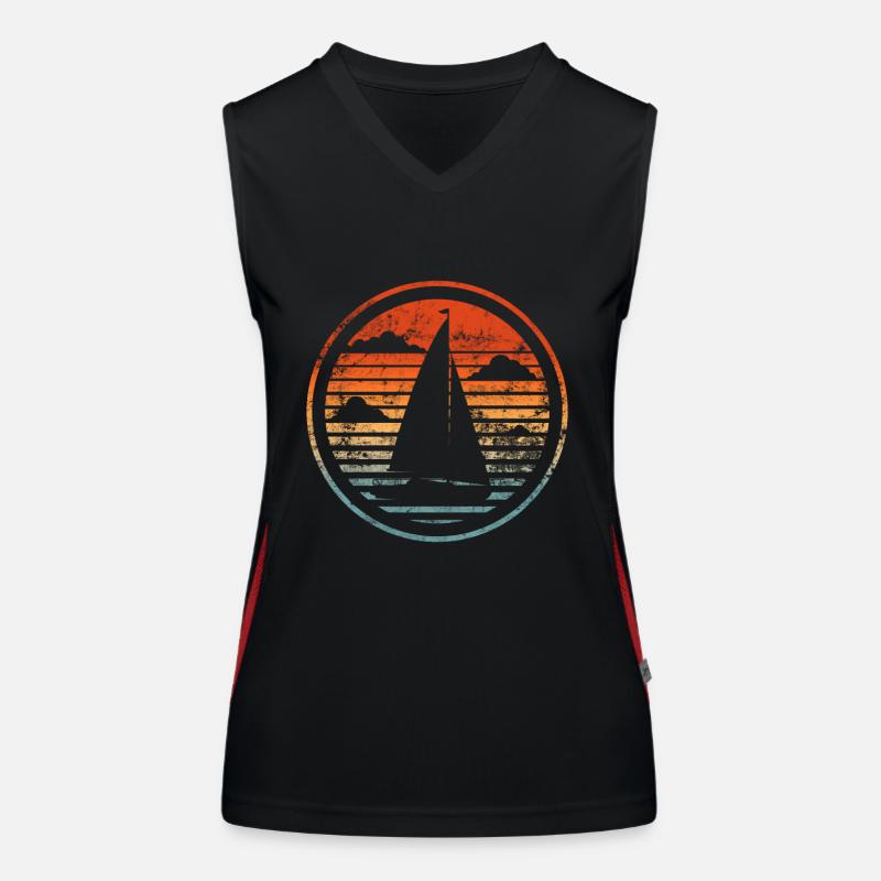 Sailboat Vintage Sailing Ship Sailing Passion Women's Functional Contrast Tank Top