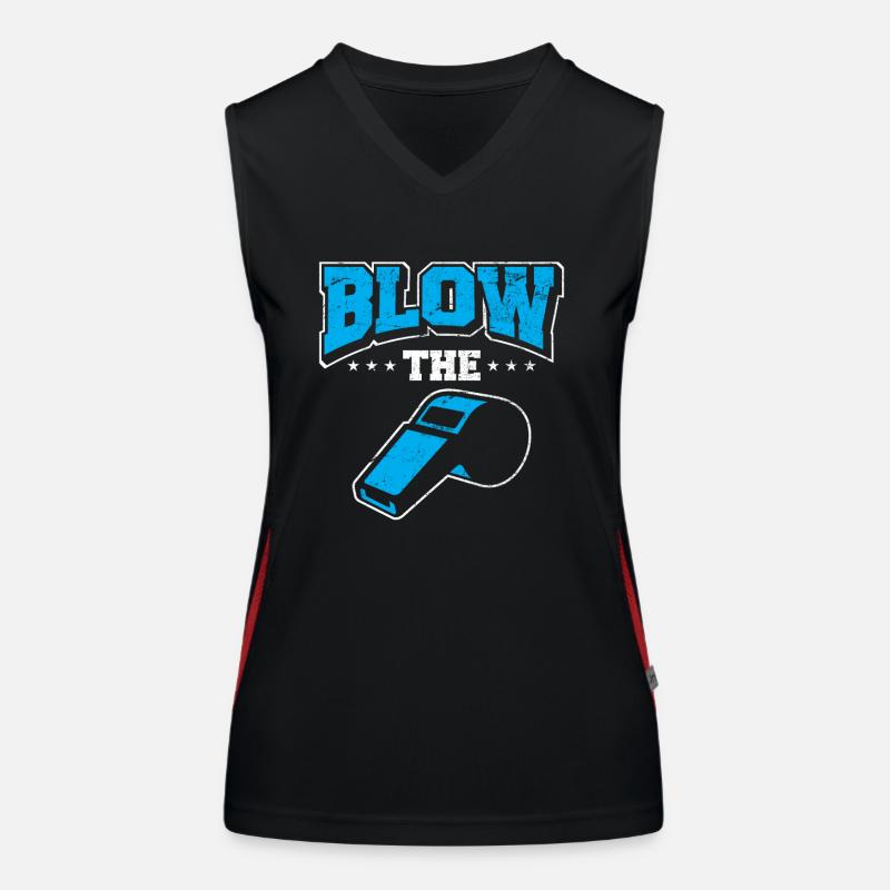 Funny Ref Blow The Whistle Bad Referee Whistle Funktionelles Kontrast-Tank Top für Frauen