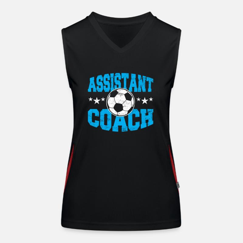 Assistant Soccer Coach Training Practice Soccer Te Funktionelles Kontrast-Tank Top für Frauen