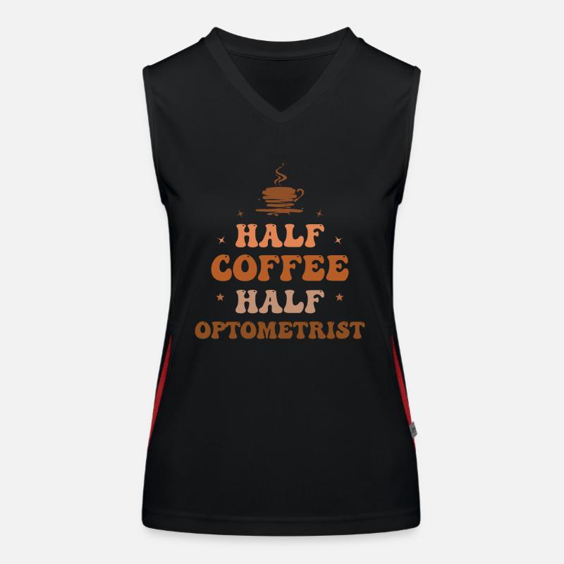 Opticien Optométriste Opticien Ophtalmologiste Café Débardeur respirant contrasté Femme