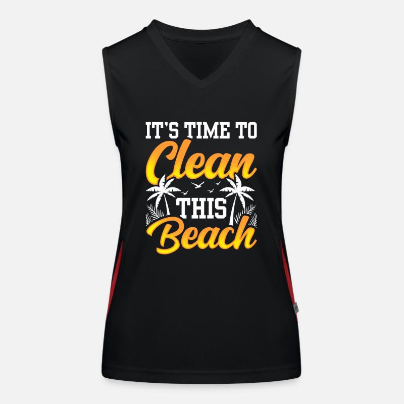 It's time to clean this beach Beaches Women's Functional Contrast Tank Top