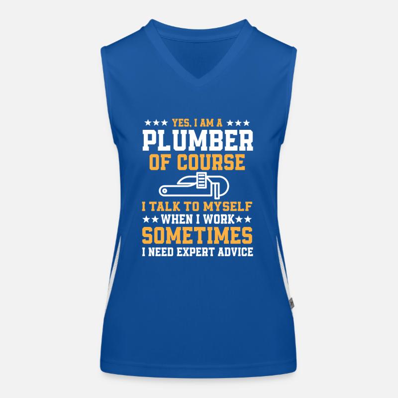 Fun plumber design Women's Functional Contrast Tank Top