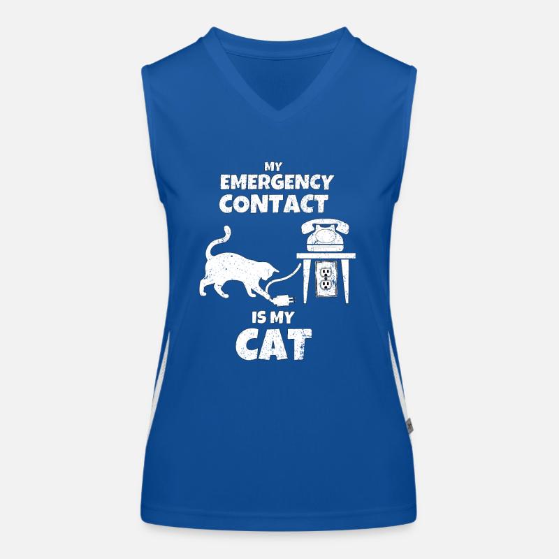 Forever Alone Introvert Cat Owner Emergency Call Women's Functional Contrast Tank Top